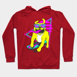 RETRO PIT BULL ON SKATES BOARD Hoodie